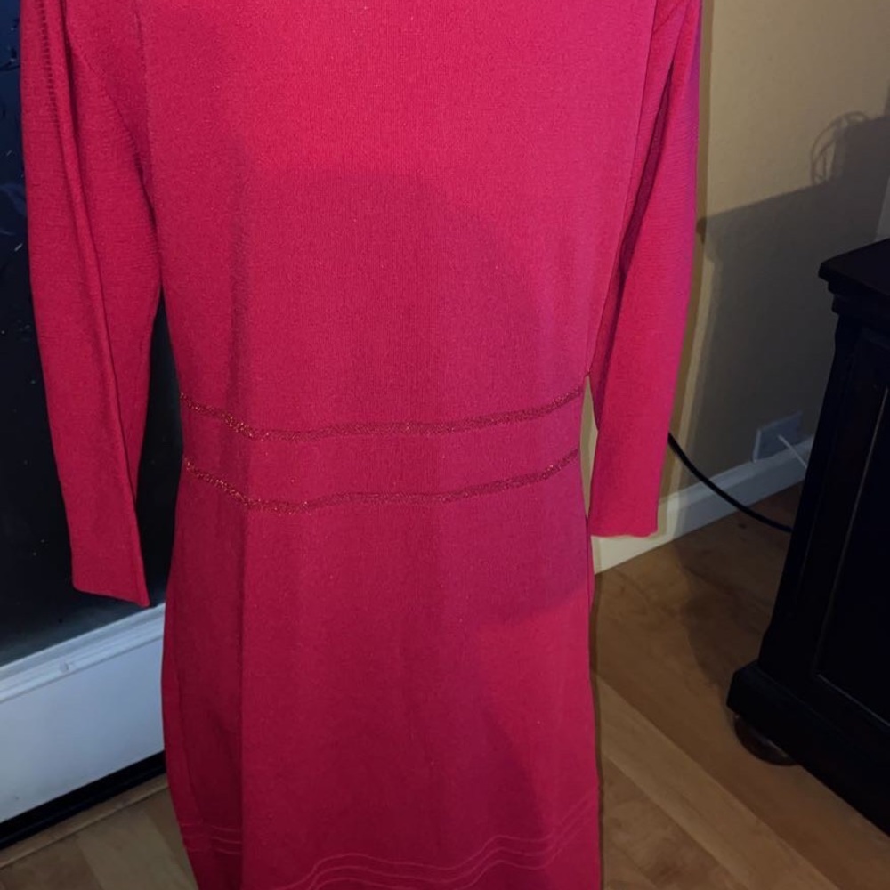 Red sweater dress